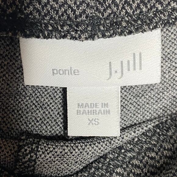 J Jill Womens Size XS Black Gray Ponte Pants Wide Leg Elastic Waist Herringbone - Picture 7 of 9